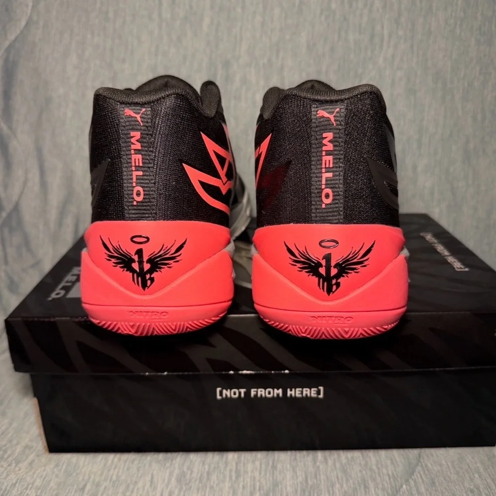 Men’s Puma LaMelo Ball MB .02 Basketball Black/Orange Sunset Glow 10.5 - Picture 4 of 14
